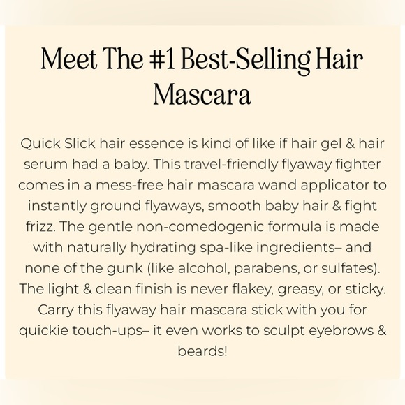 INSERT NAME HERE INH QUICK STICK HAIR ESSENCE  HAIR MASCARA Fly away Frizz Tamer - Picture 9 of 16